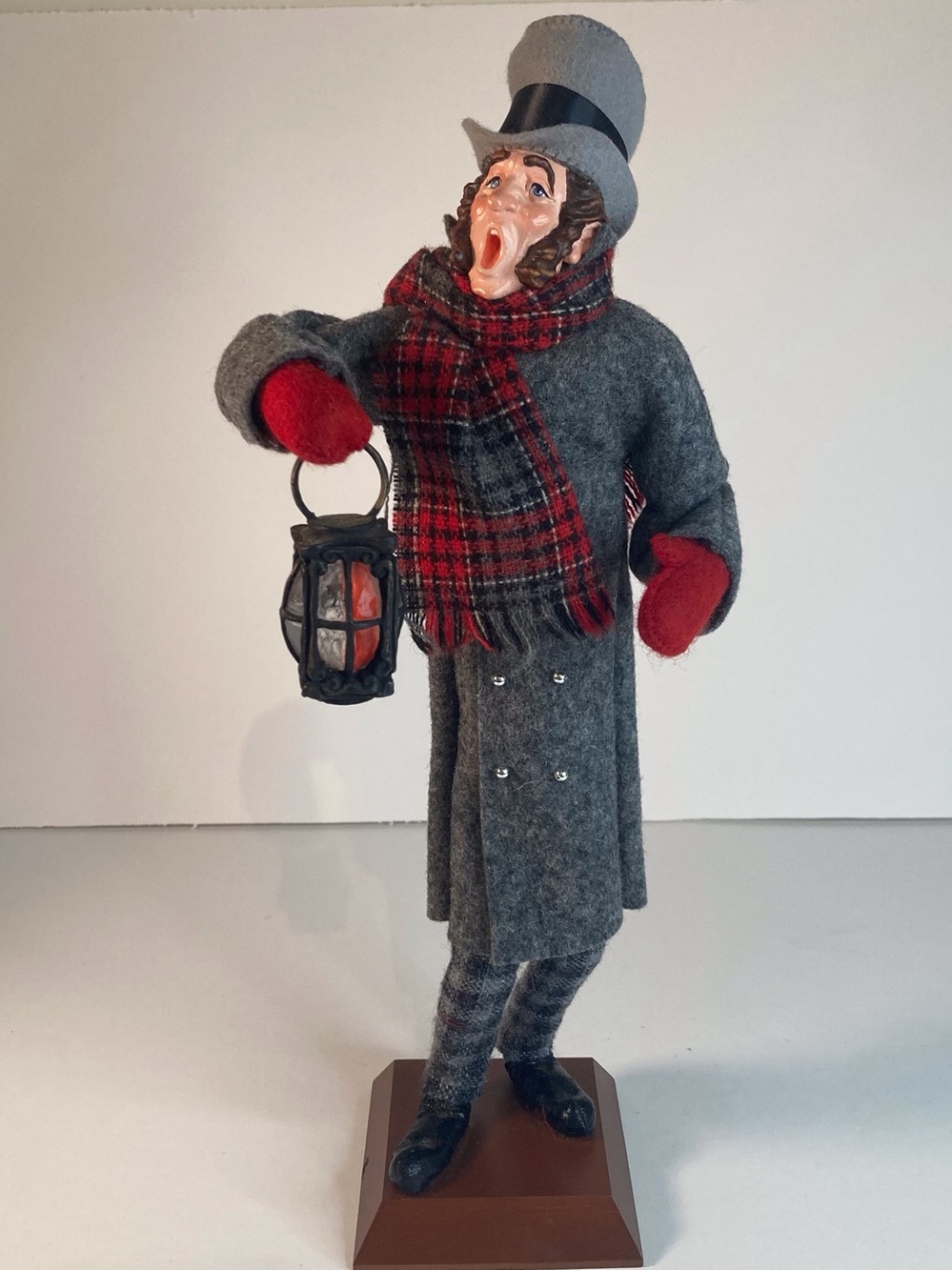 Simpich Character Doll The Lantern Man Caroler with Gray Coat, 1991 Christmas